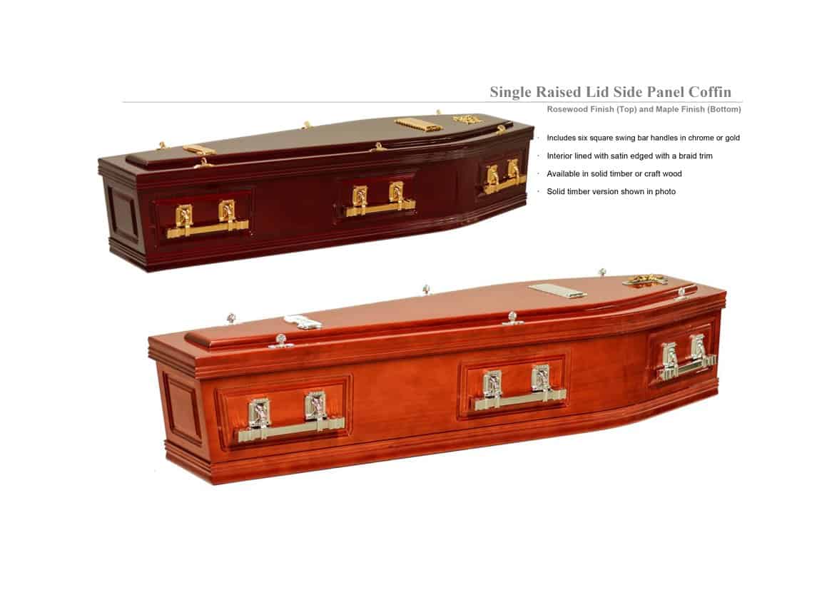 Description of the Single Raised Lid Side Panel Coffin